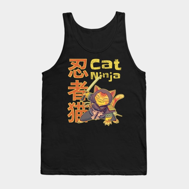 Kawaii cat ninja, Neko ninja, cute japanese cat Tank Top by Radarek_Design